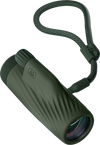 Bushnell A3 monocular in Laurel Green color with matching detachable wrist strap on a transparent background.