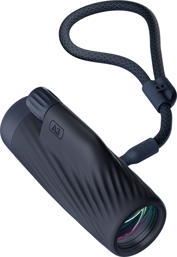 Bushnell A3 monocular in Sky Captain Blue color on a transparent background.