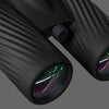 Close-up of a pair of black A5 binoculars on a transparent background