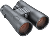 Front view of black Bushnell Engage binoculars on a transparent background