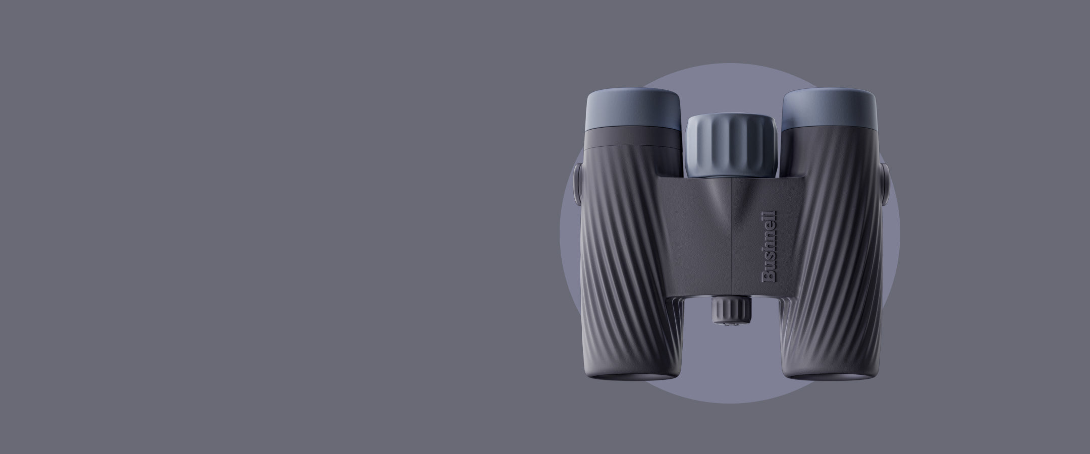 Binoculars on a gray background