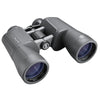 Front right view of black Bushnell Powerview binoculars on a white background