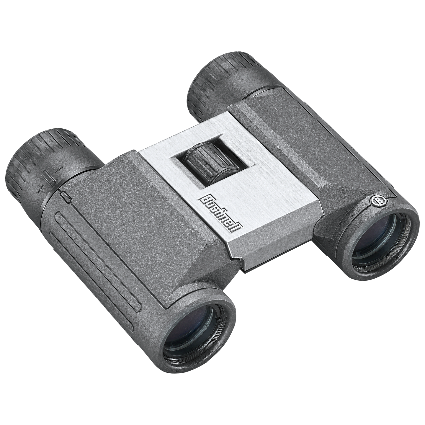Front right view of Bushnell Powerview 2 roof prism binoculars set on a transparent background 