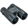 Front right view of Bushnel black Powerview binoculars on a transparent background