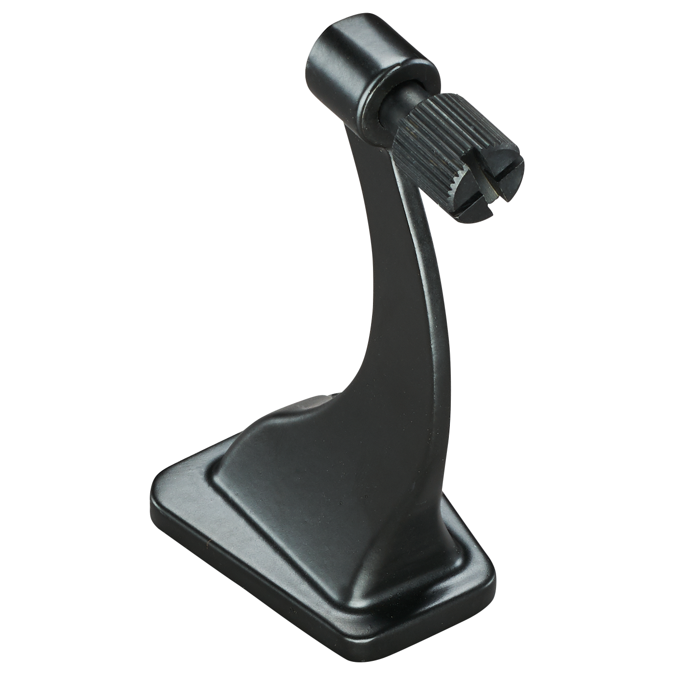 Front view of black Bushnell Tripod Adapter on a transparent background