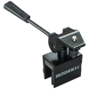 Front right view of a black Bushnell Tripod Window Mount on a transparent background